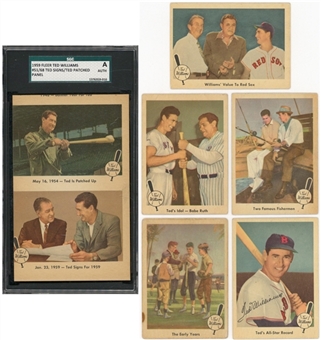1959 Fleer Ted Williams Complete Set (80) Including Two-Card Panel Featuring #68 "Ted Signs" Example